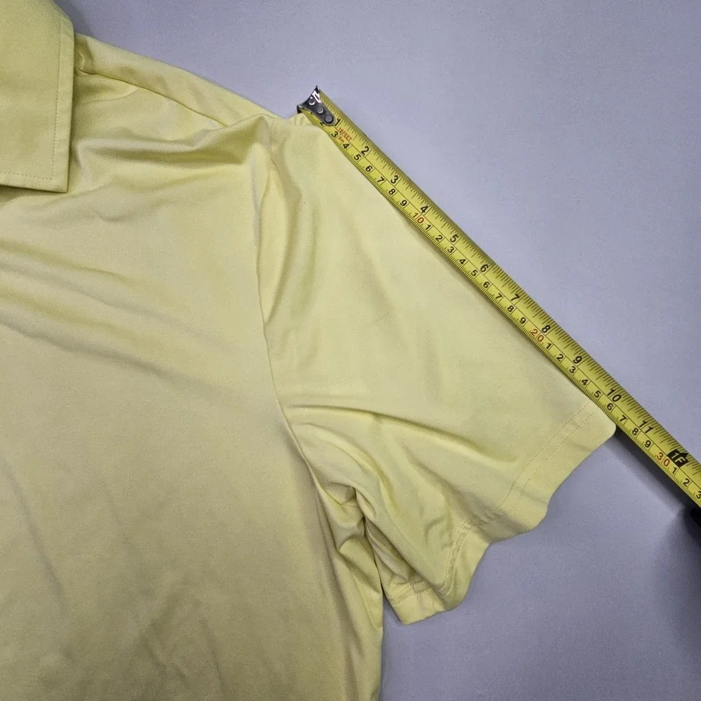 RLX Ralph Lauren Polo Shirt Men's Large Yellow Performance Golf Short Sleeve